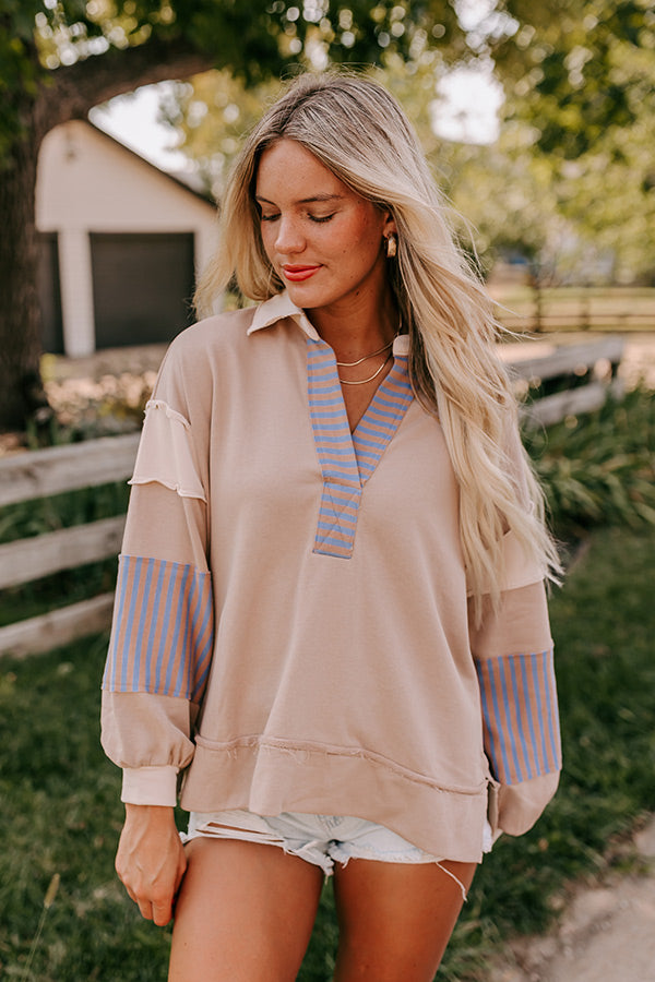Holding Hands Sweatshirt in Warm Taupe Image - 1
