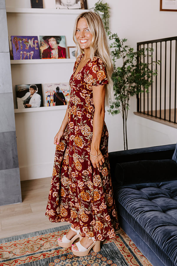 Wine For Two Floral Maxi Dress Image - 5