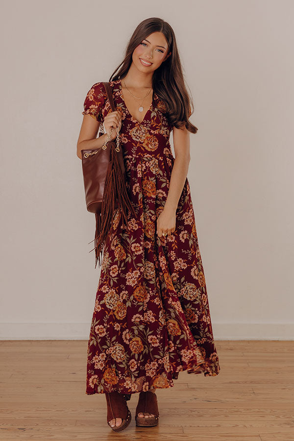 Wine For Two Floral Maxi Dress