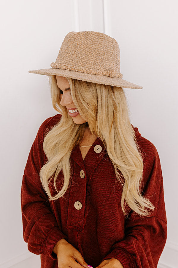 Fall Dreaming Chenille Woven Fedora in Iced Latte Image - 3
