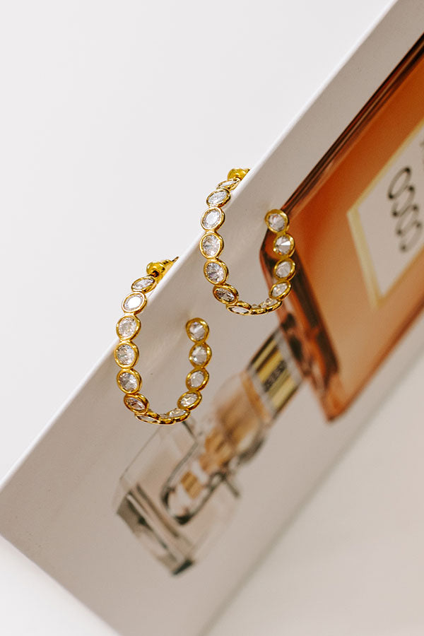Smiles and Sparkles Cubic Zirconia Hoop Earrings Image - 1