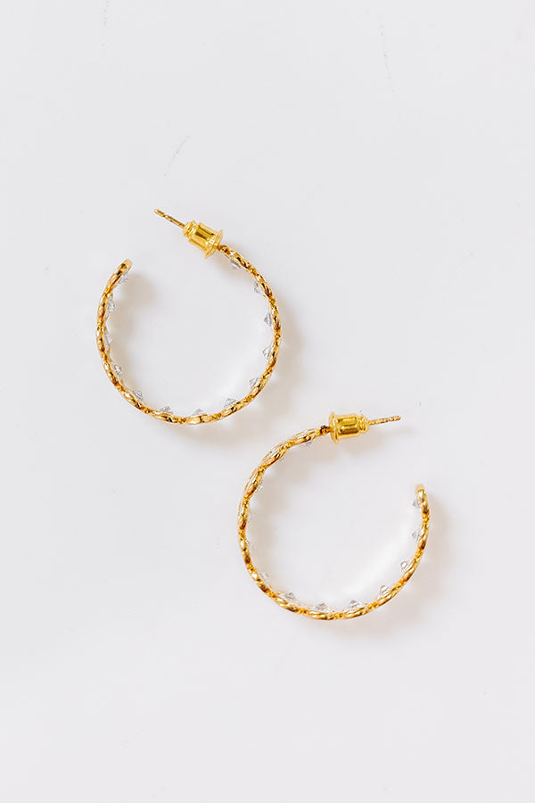 Smiles and Sparkles Cubic Zirconia Hoop Earrings Image - 2