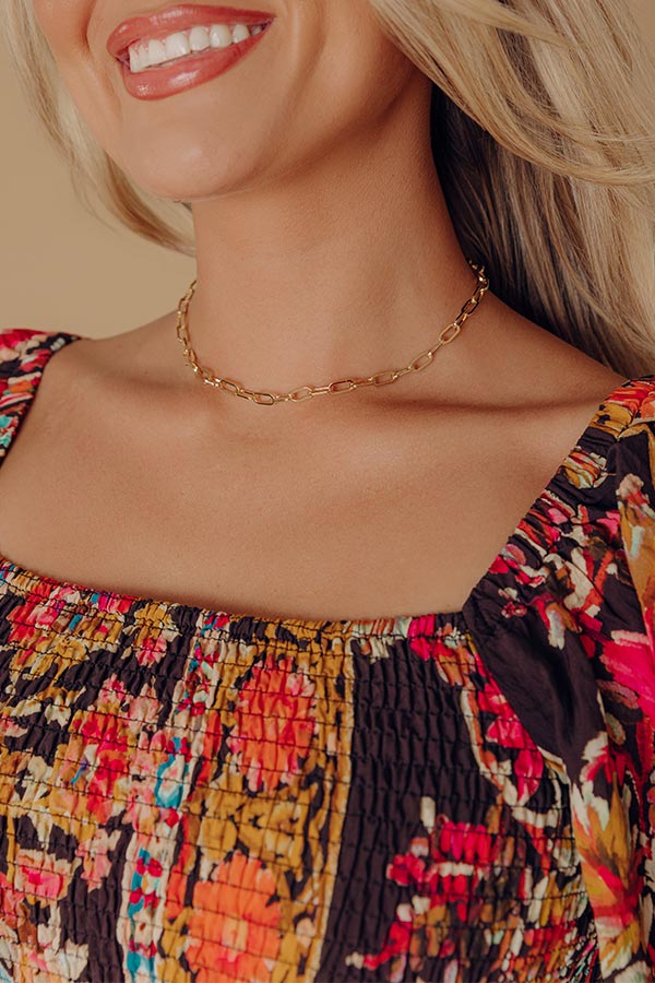 NYC Ready Link Necklace in Gold