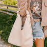 Girl On The Go Faux Leather Tote in Cream Image - 1