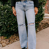 Risen Riley High Waist Straight Leg Jean in Medium Wash Image - 1