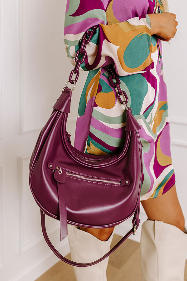 Feeling Fab Faux Leather Tote in Royal Plum