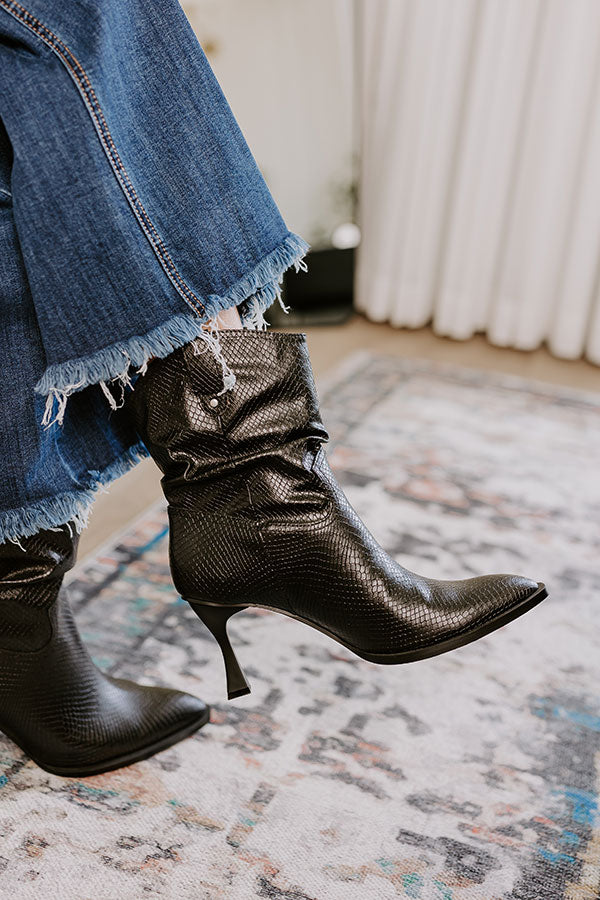 The Eliza Faux Leather Bootie in Black Image - 3