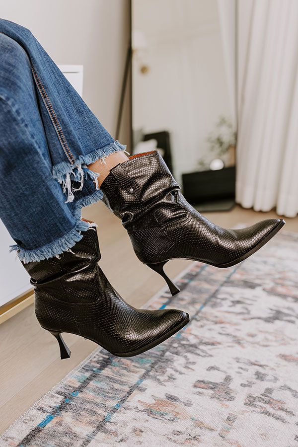 The Eliza Faux Leather Bootie in Black Image - 4