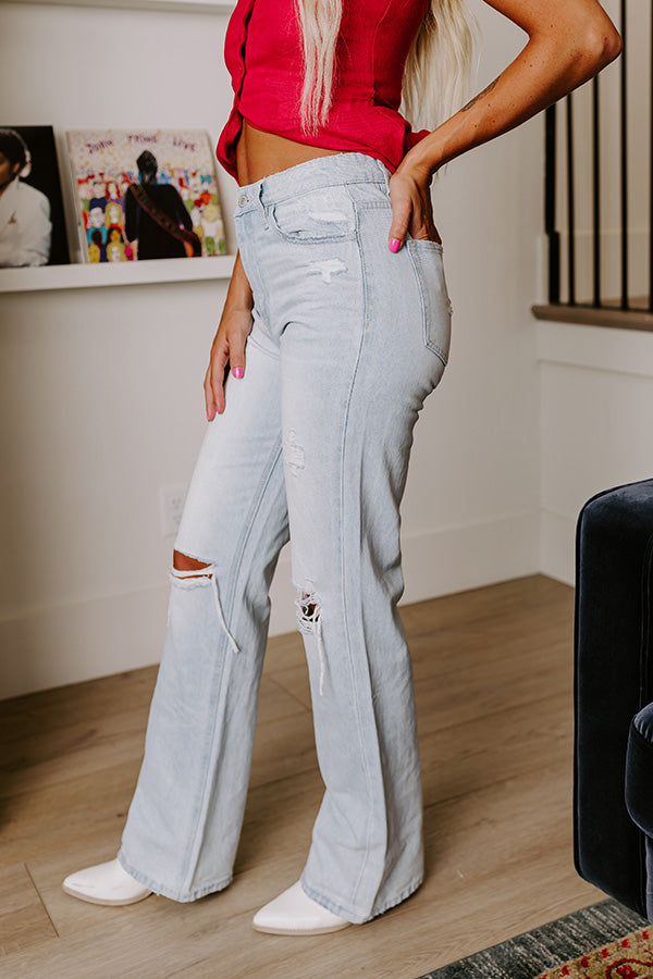 VERVET Stella High Waist Distressed Flare Image - 4