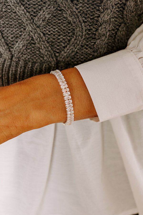Feeling Glam Cubic Zirconia Cuff Bracelet in Silver Image - 1