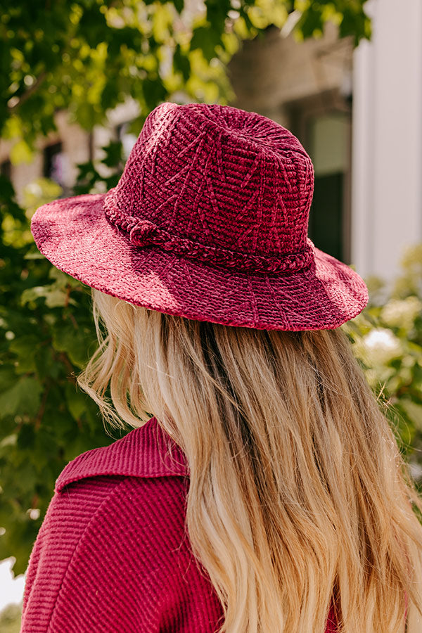 Fall Dreaming Chenille Woven Fedora in Wine Image - 2