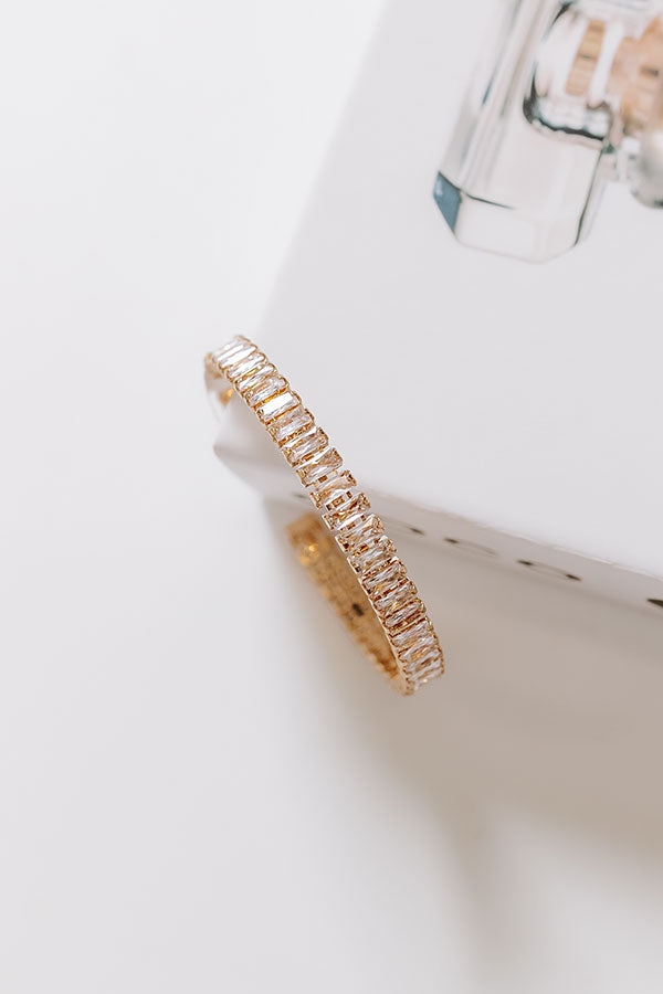 Feeling Glam Cubic Zirconia Cuff Bracelet in Gold