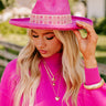 Posh Moment Faux Suede Fedora in Pink Image - 1