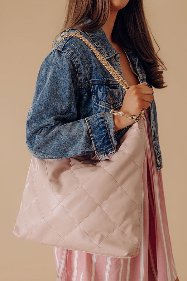 Girls Getaway Faux Leather Tote In Pink Image - 1
