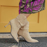 The Eliza Faux Nubuck Bootie in Khaki Image - 1