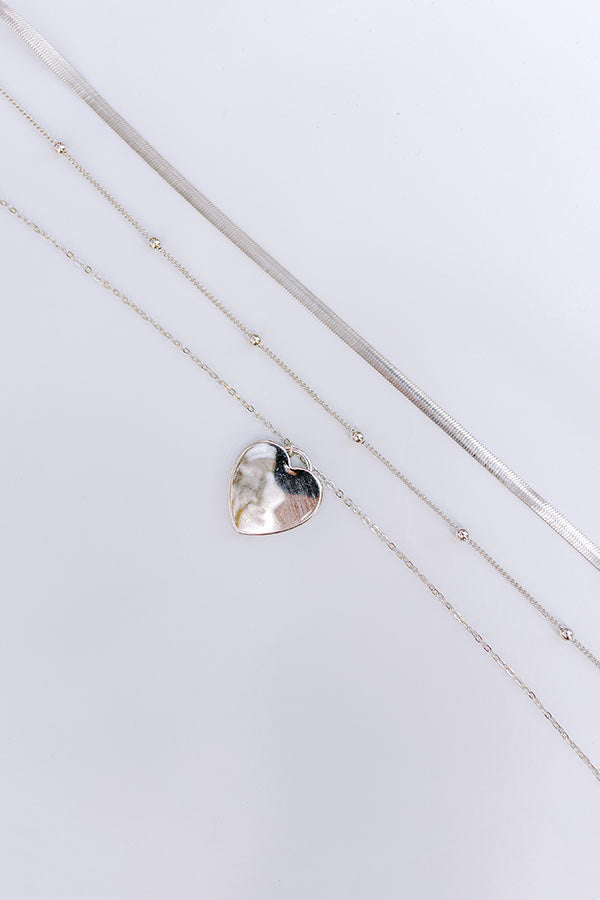 Cherished Love Layered Necklace in Silver