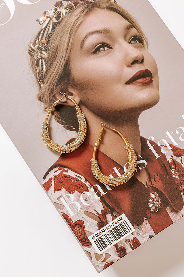 Full Of Sparkle Hoop Earrings Image - 1