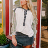 Bonfire Season Vintage Henley Top in Green Image - 1
