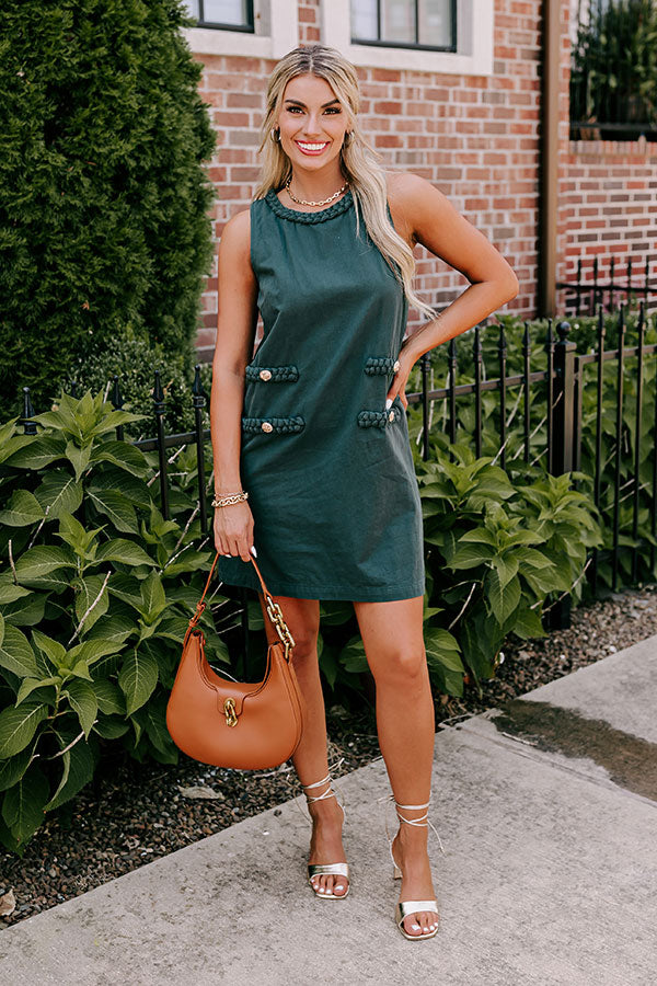 Apple Cider Sippin Mini Dress in Hunter Green Image - 2