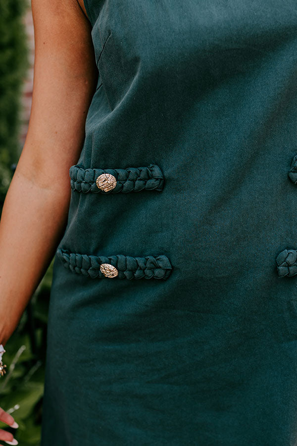 Apple Cider Sippin Mini Dress in Hunter Green Image - 3