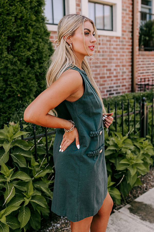 Apple Cider Sippin Mini Dress in Hunter Green Image - 4