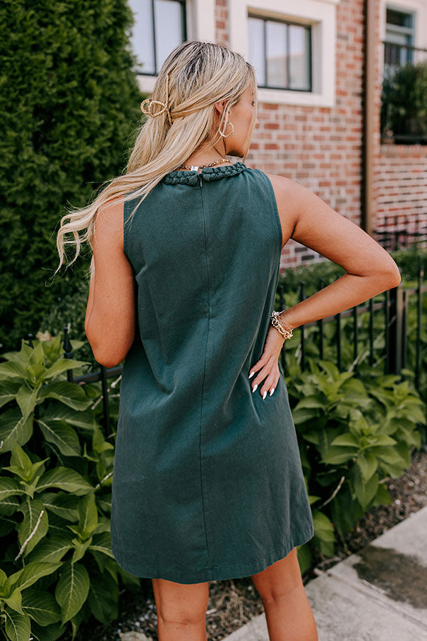 Apple Cider Sippin Mini Dress in Hunter Green Image - 5