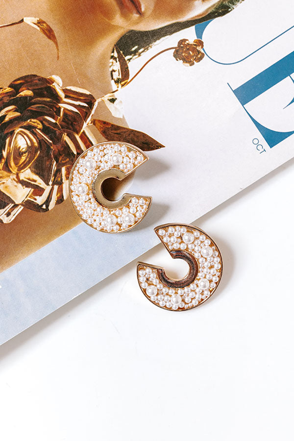 Gala Ready Pearl Embellished Earrings