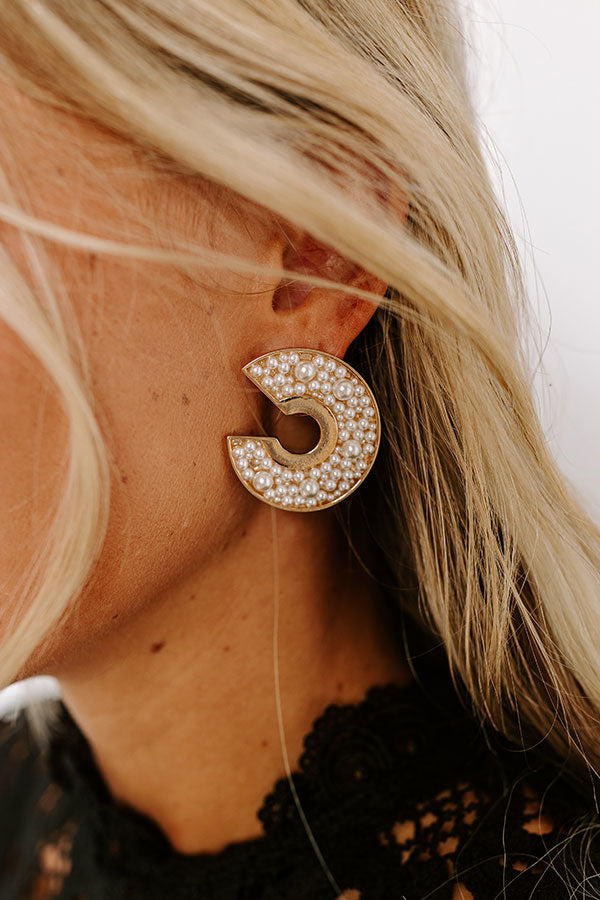 Gala Ready Pearl Embellished Earrings Image - 3