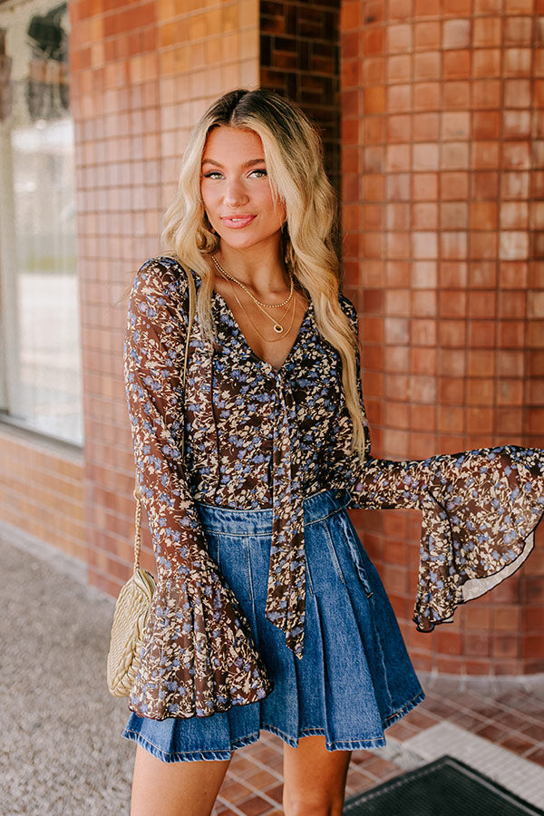 Sweet Serenity Floral Front Tie Top Image - 1