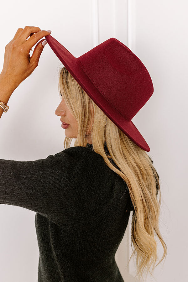 Crisp Breeze Felt Fedora in Wine Image - 2