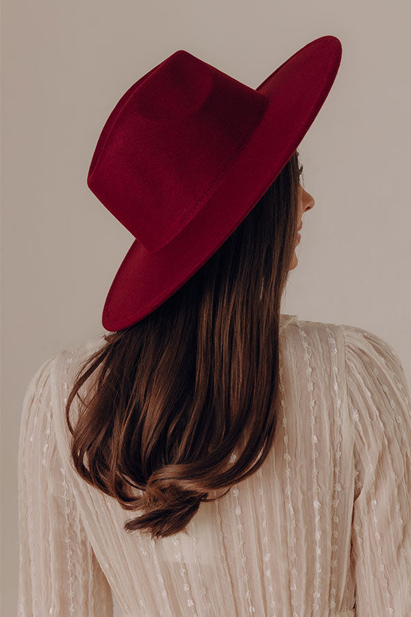 Crisp Breeze Felt Fedora in Wine Image - 2
