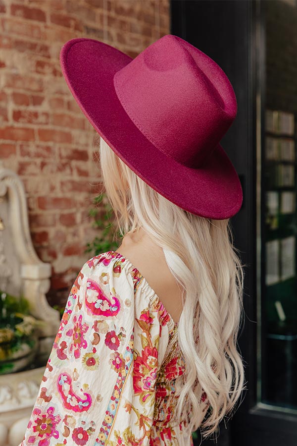 Crisp Breeze Felt Fedora in Wine Image - 1