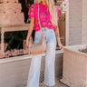 Wildflower Fields Embroidered Sweater Top in Pink Image - 1