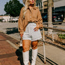 Chic Harvest Knit Henley Top in Mocha Curves Image - 1