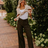 The Phoebe High Waist Wide Leg Pants in Deep Forest Image - 1