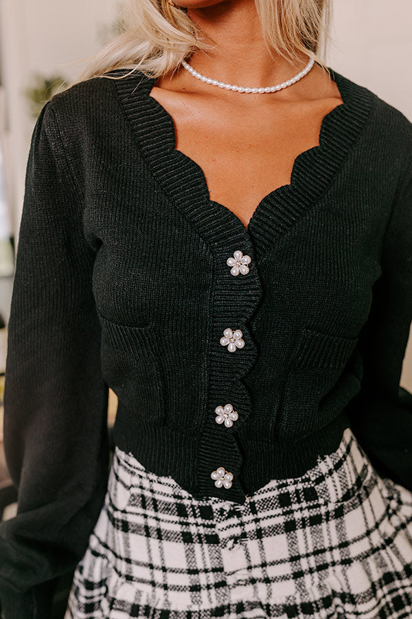 Small Town Charm Pearl Embellished Cardigan Image - 2