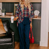 The Phoebe High Waist Wide Leg Pants in Navy Image - 1