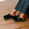 The Payton Faux Suede Platform Clogs in Black Image - 1