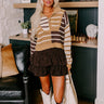 The Emilia High Waist Corduroy Skort in Chestnut Image - 1