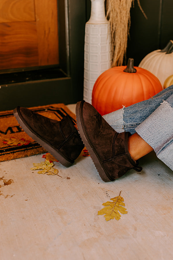 Away To The Alps Faux Suede Bootie in Chestnut Image - 1