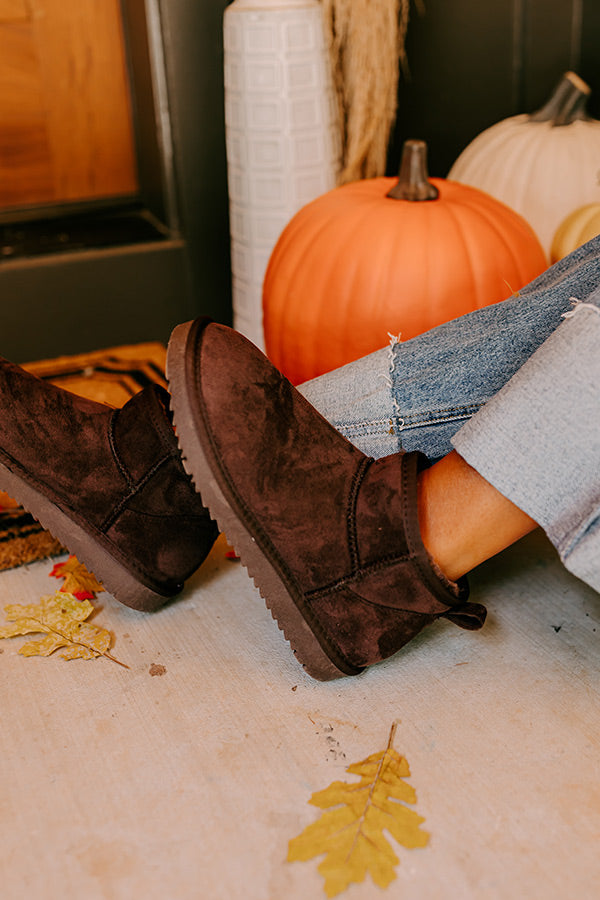 Away To The Alps Faux Suede Bootie in Chestnut Image - 2