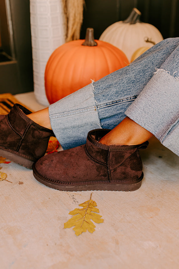 Away To The Alps Faux Suede Bootie in Chestnut Image - 4