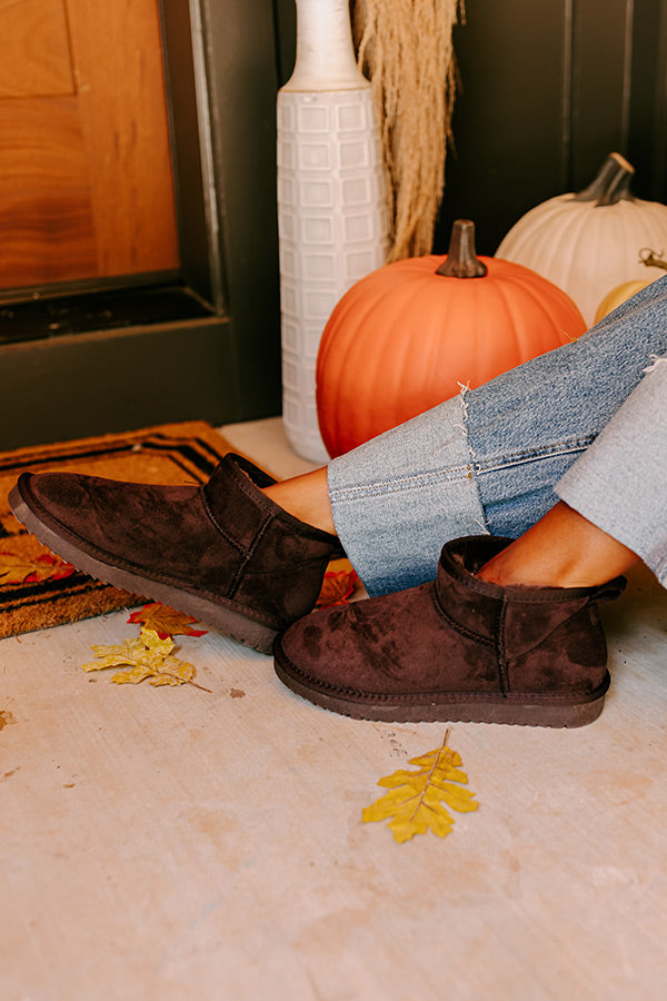 Away To The Alps Faux Suede Bootie in Chestnut Image - 3