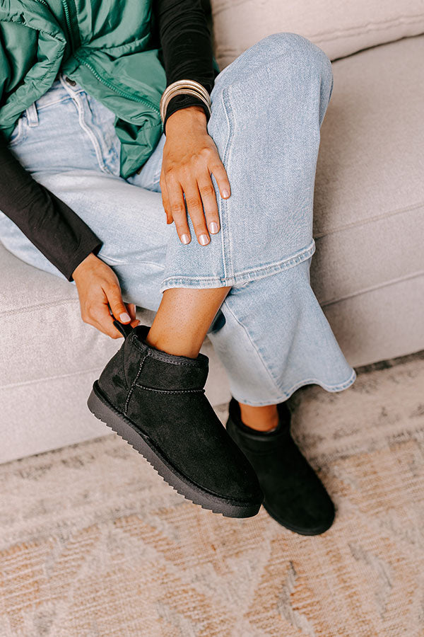 Away To The Alps Faux Suede Bootie in Black Image - 4