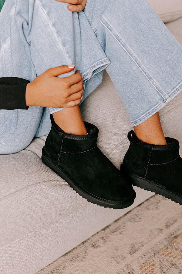 Away To The Alps Faux Suede Bootie in Black Image - 2