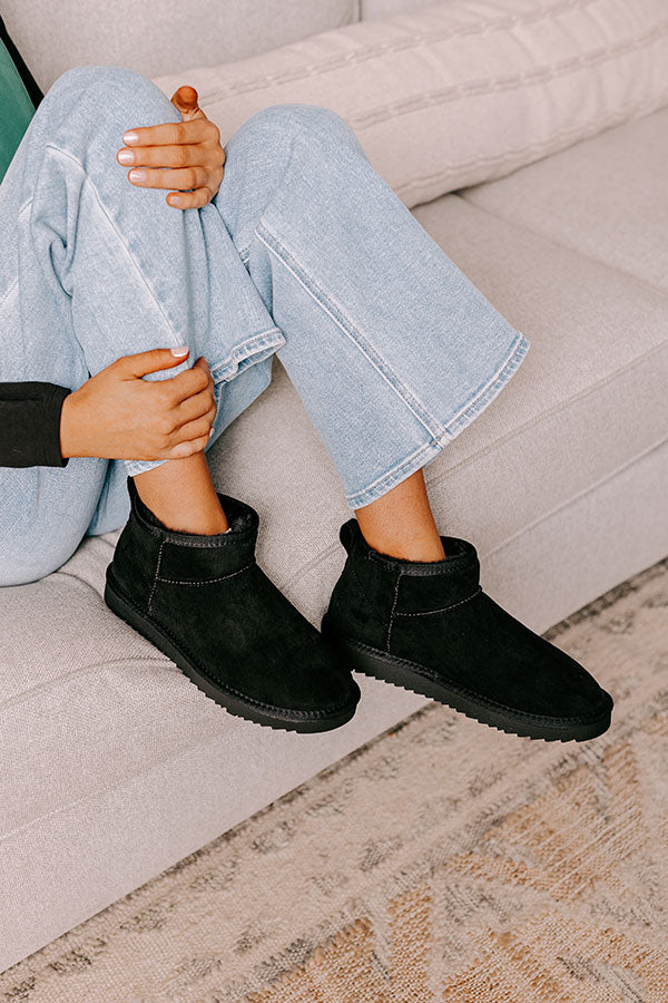 Away To The Alps Faux Suede Bootie in Black Image - 1