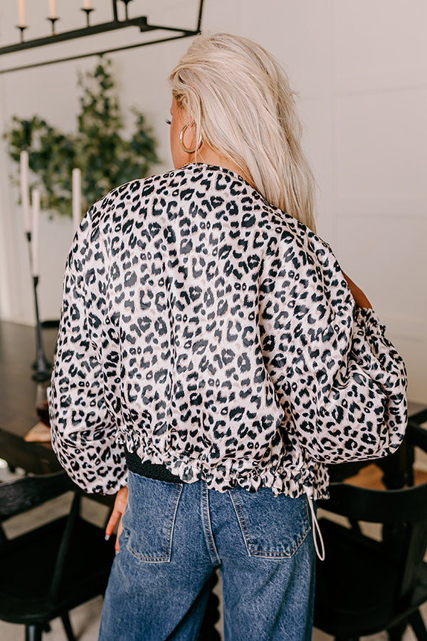 For The Love Of Leopard Satin Jacket Image - 3