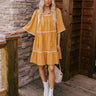 Simply Lovely Tiered Mini Dress in Mustard Image - 1