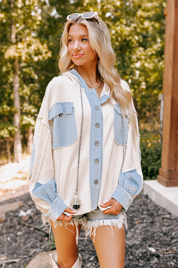 Autumn Sweetheart Waffle Knit Sweater in Cream Image - 1