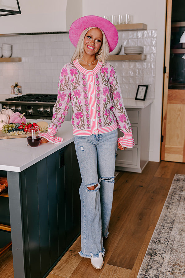 Floral Dreams Knit Sweater in Pink Image - 2